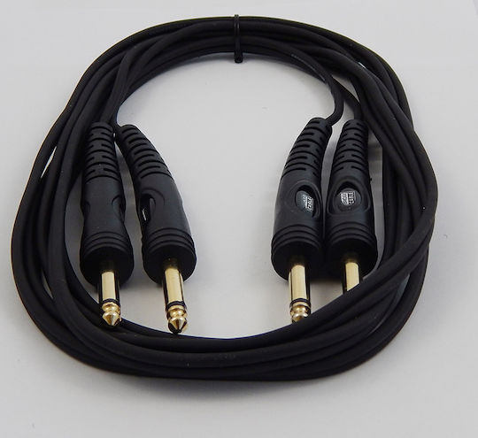 Bridgecable Cablu 2x 6,3 mm de sex masculin - 2x 6,3 mm de sex masculin 1.5m (TPC016)