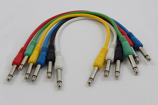 Bridgecable Cable 6.3mm male - 6.3mm male 0.3m 6τμχ (TAC001)