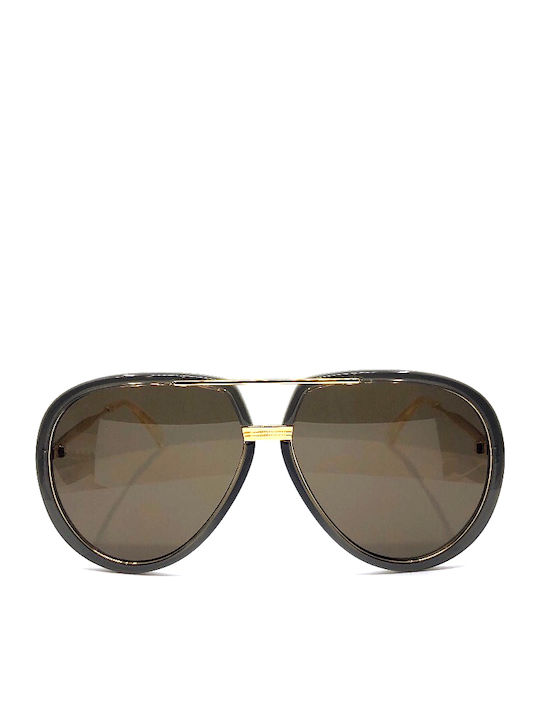 Gucci Unisex Γυαλιά Ηλίου με Γκρι Μεταλλικό Σκελετό και Γκρι Φακό GG0904S/001/61-13-145
