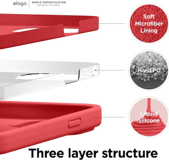 Elago Premium Back Cover Silicone Red (iPhone 13)