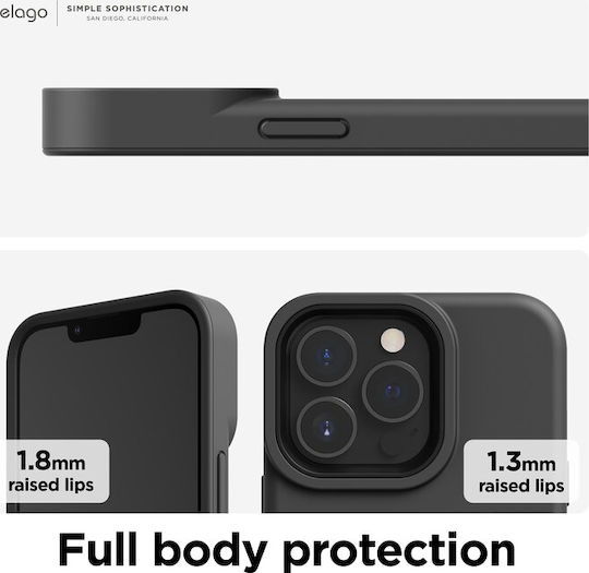 Elago Glide Back Cover Σιλικόνης 1.3mm Dark Gray/Black (iPhone 13 Pro)