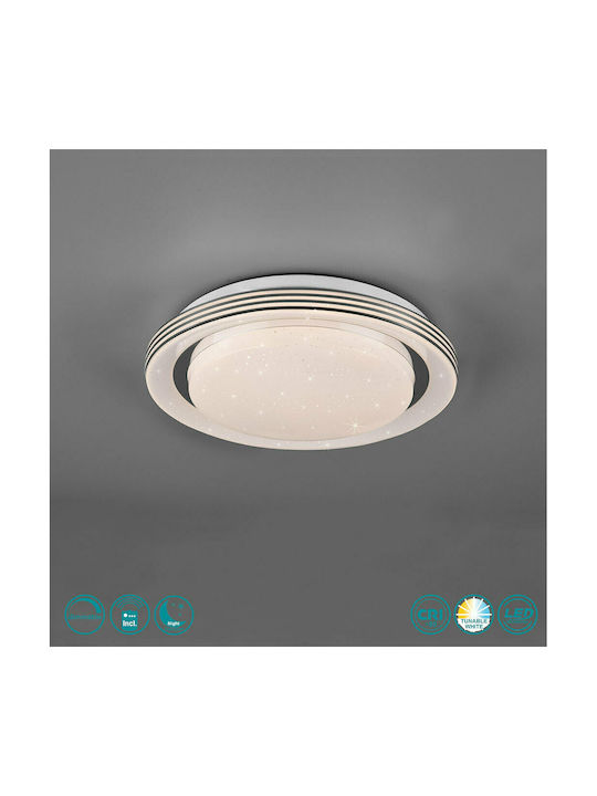 Trio Lighting Atria Πλαφονιέρα Οροφής 27εκ. Λευκή με Ενσωματωμένο LED και Τηλεχειριστήριο
