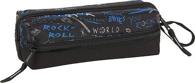 Paul Frank Rock n'Roll Pencil Case Barrel with 1 Compartment Black