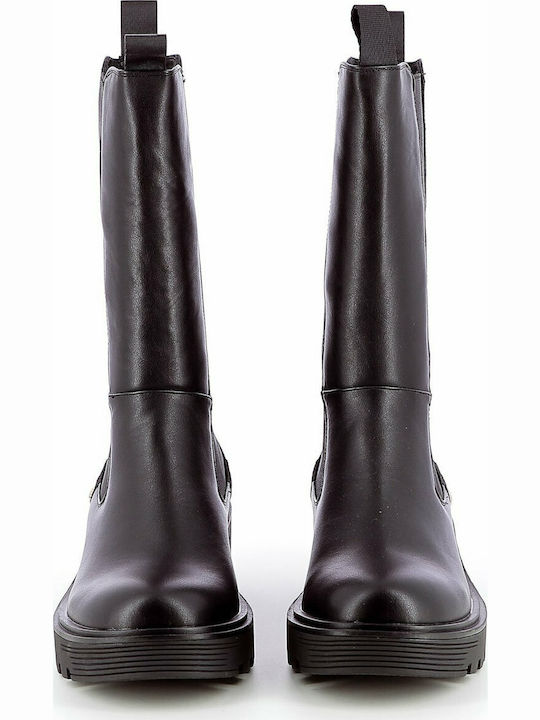 Beatles Nobesto Leather Women's Chelsea Boots with Medium Heel Black