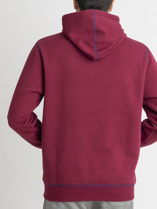 Russell Athletic Men's Sweatshirt with Hood and Pockets Burgundy