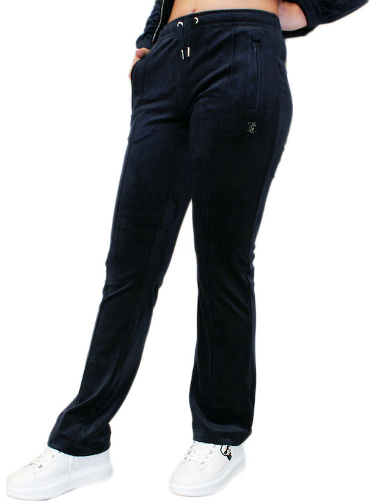 Diamante Tina Sweatpants Velvet Navy Blue