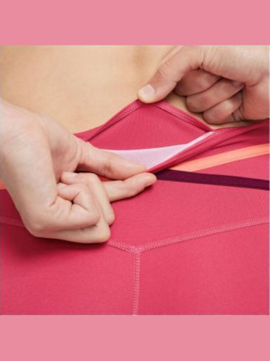 Dri-Fit Dri-fit One Training Γυναικείο Cropped Κολάν Ψηλόμεσο Φούξια