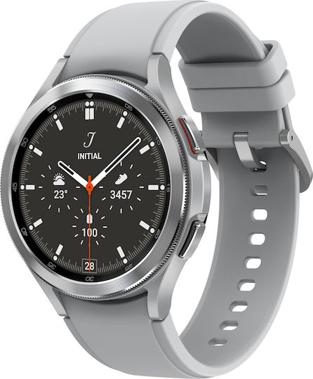 Samsung Galaxy Watch4 Classic 4G Stainless Steel 46mm Waterproof with eSIM and Heart Rate Monitor (Silver)