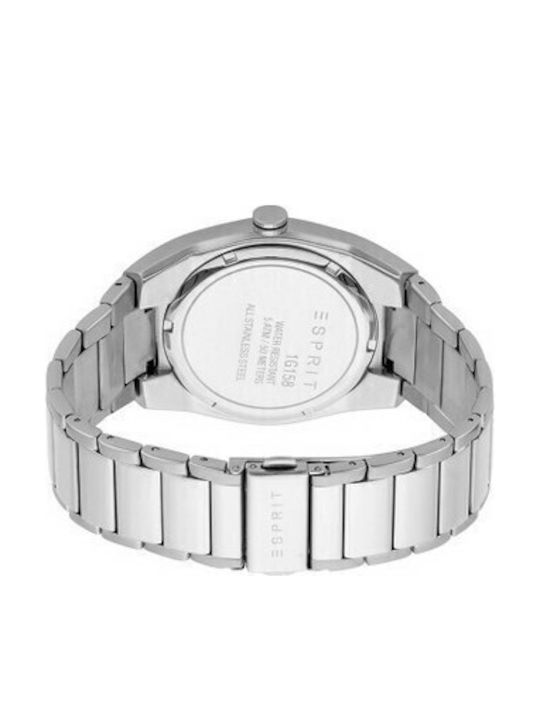 Esprit Strike 3hd Men's Watch 42mm Chronograph Battery with Silver Metal Bracelet