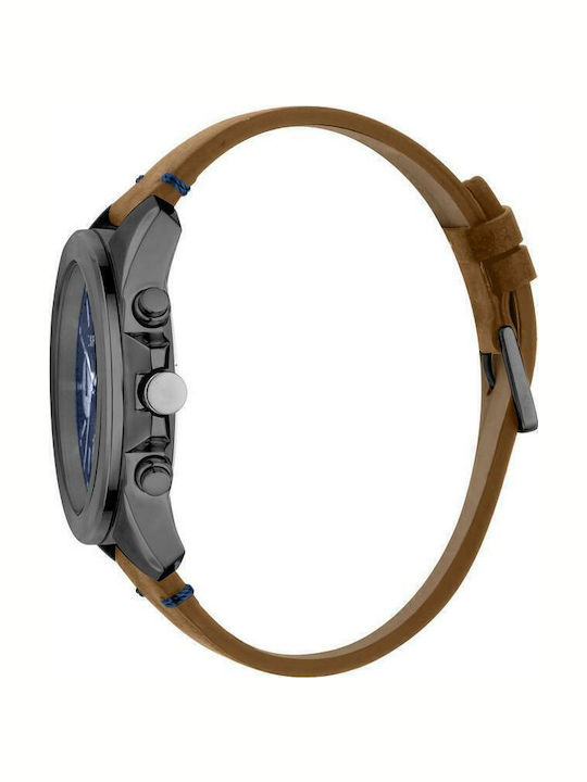 Esprit Men's Watch 45mm Chronograph Battery with Brown Leather Strap