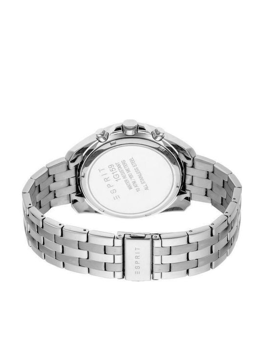 Esprit Men's Watch 45mm Chronograph Battery with Silver Metal Bracelet