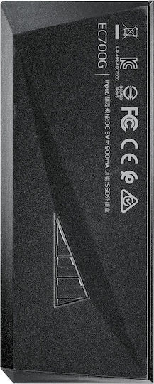 Adata EC700G Твърд диск кутия M.2 PCI Express NVMe с връзка Type-C в Черен цвят