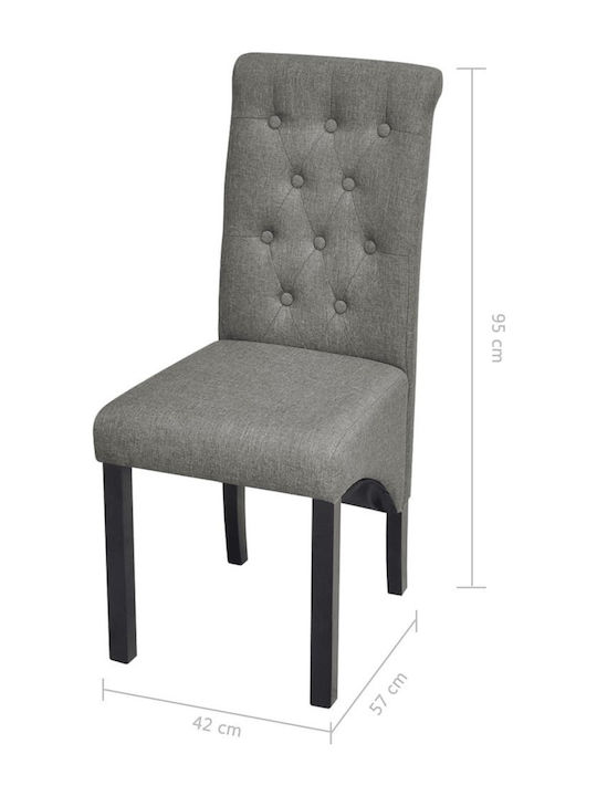 Dining Room Fabric Chair Light Gray 42x57x95cm 2pcs