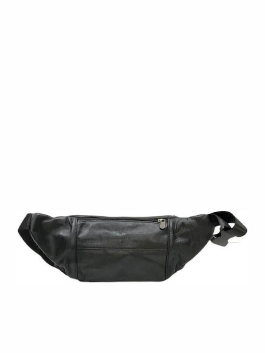 Men's Waist Bag made of Genuine High Quality Leather in Black