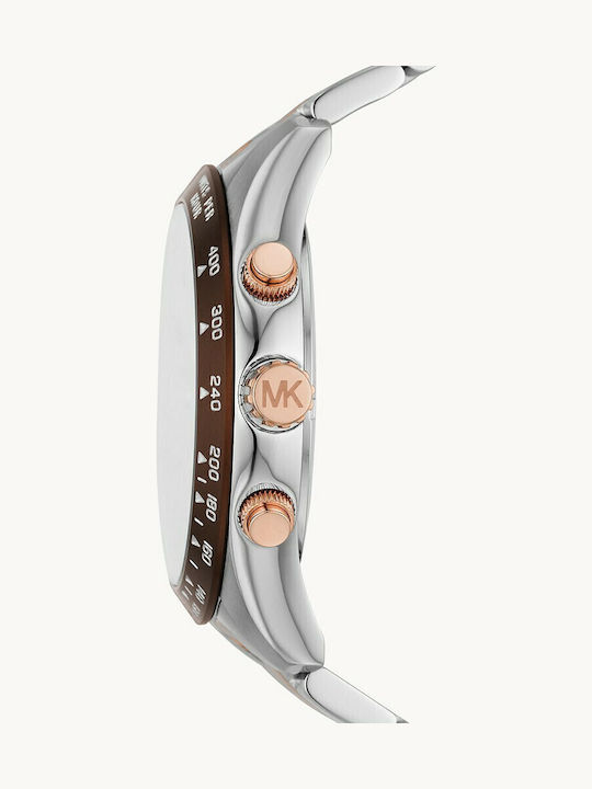 Michael Kors Layton Herrenuhr 45mm Chronograph Batterie mit Metallarmband