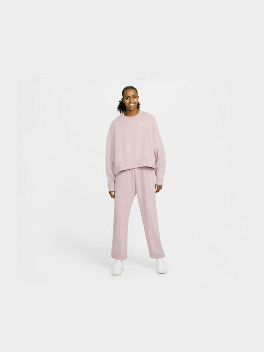 Sportswear Essential Women's High Waist Jogger Sweatpants Pink Fleece