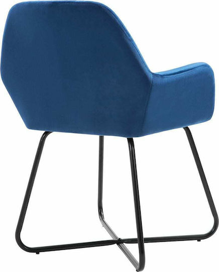Dining Room Velvet Armchair Blue 61x61x84cm 2pcs