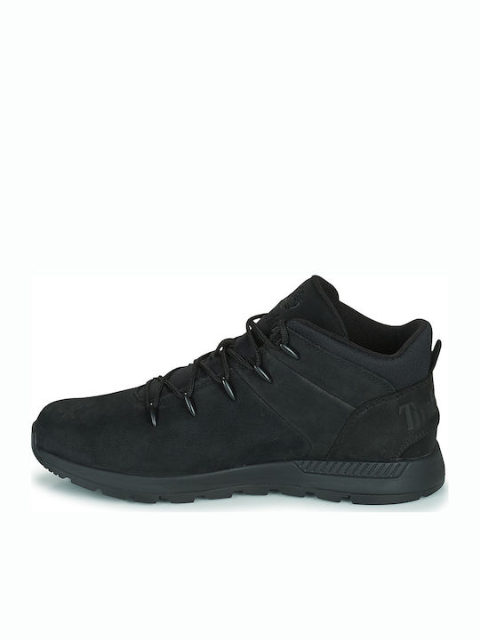 SPRINT TREKKER Suede Kids Boots with Laces Black