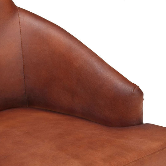 Dining Room Genuine Leather Armchair Coffee 52x60x95cm 2pcs