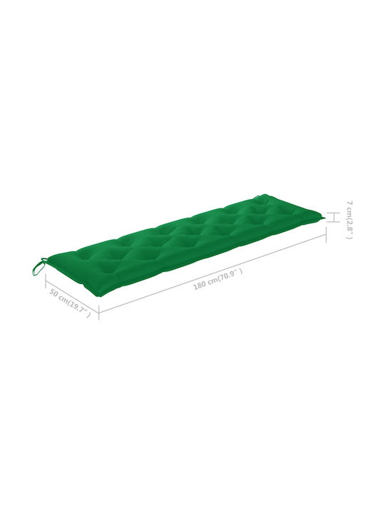 vidaXL Garden Chair Cushion with Backrest Green 180x50cm