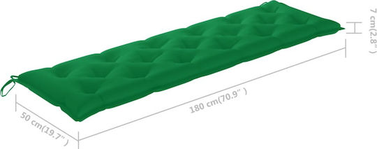 vidaXL Garden Chair Cushion with Backrest Green 180x50cm