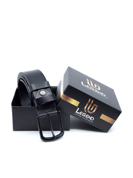 LGD101 Wide Men's Belt Leather Black L-101-A ΜΑΥΡΟ