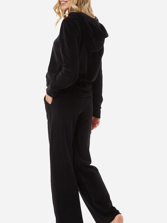 Minerva Winter Cotton Women's Pyjama Pants Black