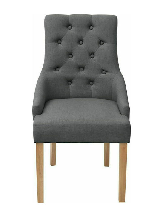 Dining Room Fabric Chair Dark Grey 52x60x95.5cm 4pcs