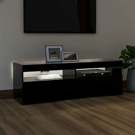 Suport TV cu Iluminare LED Negru L120xW35xH40cm