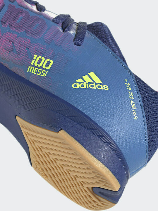 Kids Soccer Cleats & Shoes X Speedflow Messi.3 Indoor Victory Blue Shock Pink Solar Yellow
