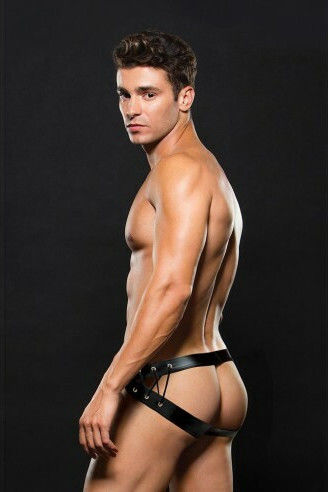 Envy Locker Room Jock with Lace Ties Black