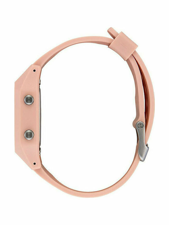 Nixon Ψηφιακό Γυναικείο Ρολόι 39mm Μπαταρίας με Ροζ Καουτσούκ Λουράκι