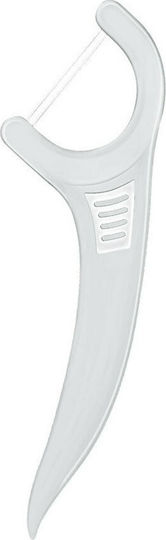 PlacAway Eco Twin-Line Dental Floss with Mint Flavour & Handle White 30pcs