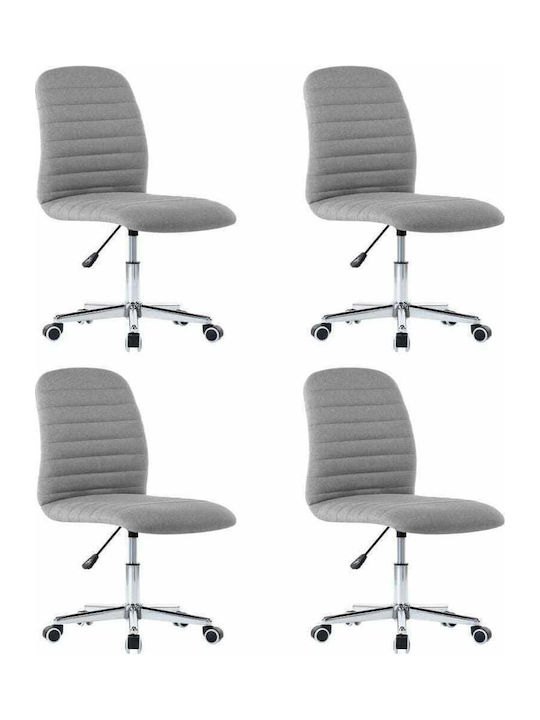 Rotating Chair Visitor with Wheels in Gray Color 56x43x84cm 4pcs
