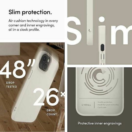 Spigen Cyrill Color Brick Back Cover Silicon 2mm Crem (iPhone 13)