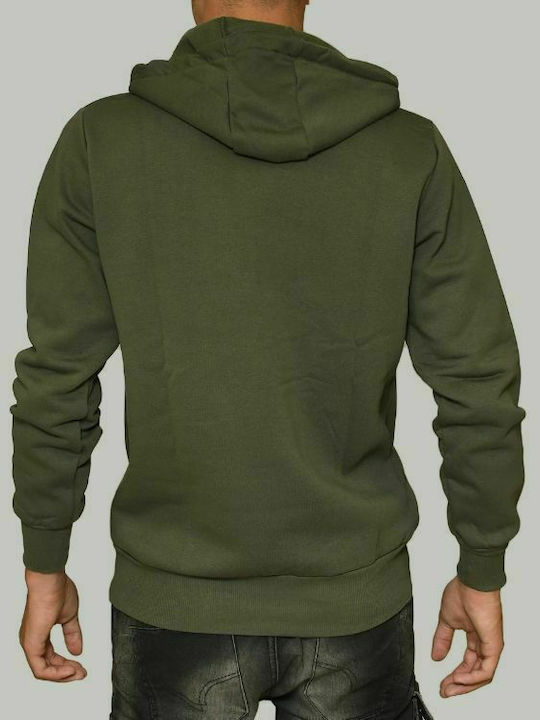 Paco & Co Herren Sweatshirt mit Kapuze Khaki