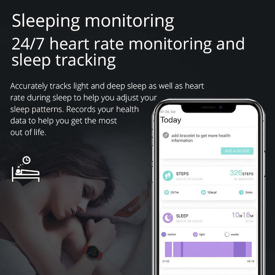 Colmi Sky 2 41mm Smartwatch με Παλμογράφο (Μαύρο)