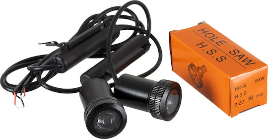 GloboStar Car Door Projectors Car Brand Projector Mercendes Led Cree XHP35 3W 240lm 120° DC 12V IP20 Cool White 6000K with Logo Mercedes Benz