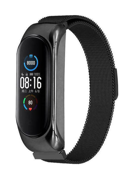 Hurtel Каишка Неръждаема стомана Черен (Mi Smart Band 5/Ми Смарт Банд 6)