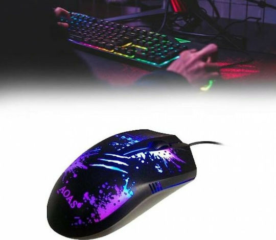 ShareFunBay AOAS AS-1066 4in1 Σετ Gaming Πληκτρολόγιο με RGB φωτισμό & Ποντίκι (Αγγλικό US)