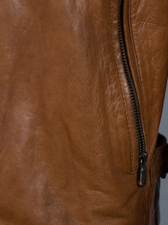 786 Leather Winter Jacket Tabac Brown