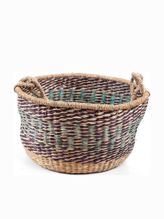 Soulworks Frost Decorative Basket Wicker with Handles Black-Blue 40x40x22cm