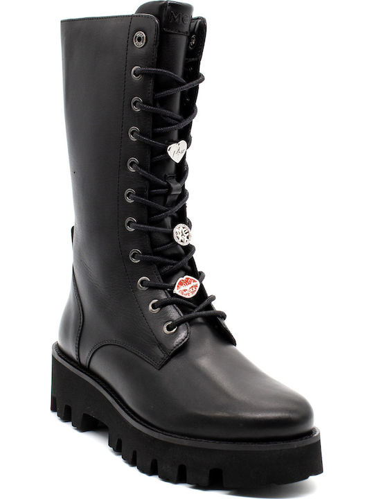 Mexx Leder Damenstiefel Schwarz