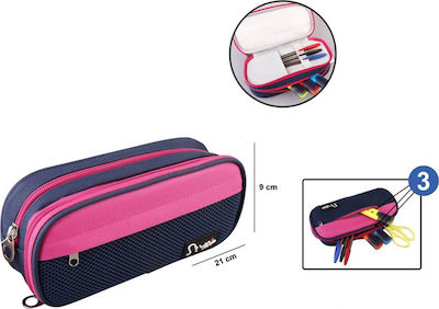 MP Pencil Case with 3 Compartments Blue