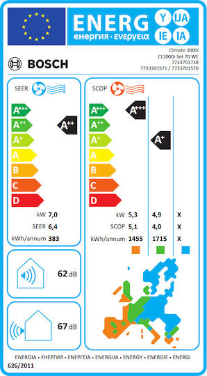 Bosch Climate 3000i Κλιματιστικό Inverter 24000 BTU A++/A+