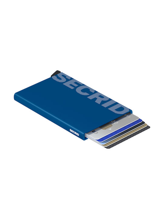 Secrid Cardprotector Laser Brushed Ανδρικό Πορτοφόλι Καρτών με Μηχανισμό Slide Μπλε