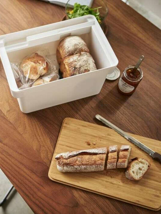 Yamazaki Brotkasten mit Deckel Kunststoff Weiß 35.5x23x18.2cm