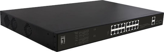 Level One GEP-2021 Unmanaged L2 PoE+ Switch με 16 Θύρες Gigabit (1Gbps) Ethernet και 2 SFP Θύρες