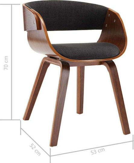 Stühle Speisesaal Grey / Brown 4Stück 53x52x70cm