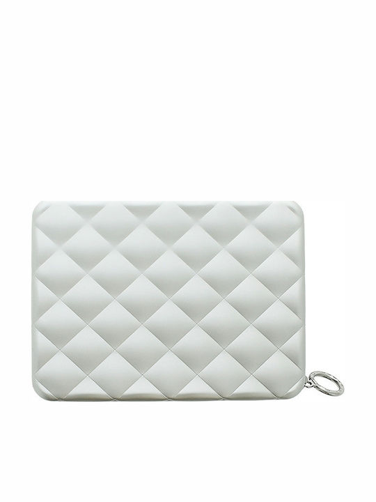 Quilted Passport Small Women's Wallet Cards with RFID White